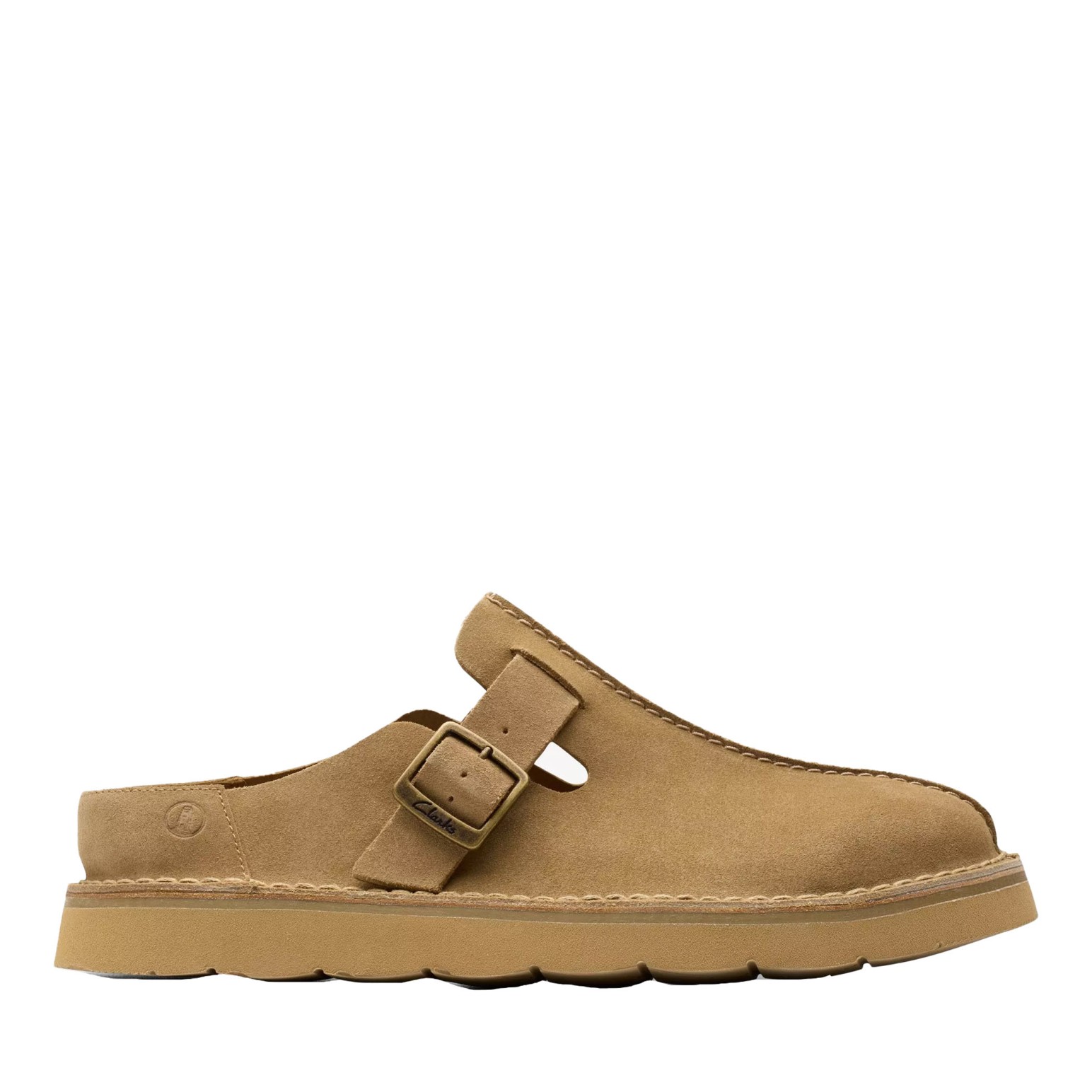 Clarks Mens Solsbury Mule Dark Sand Suede